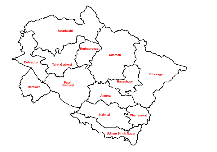 Uttarakhand Political Map